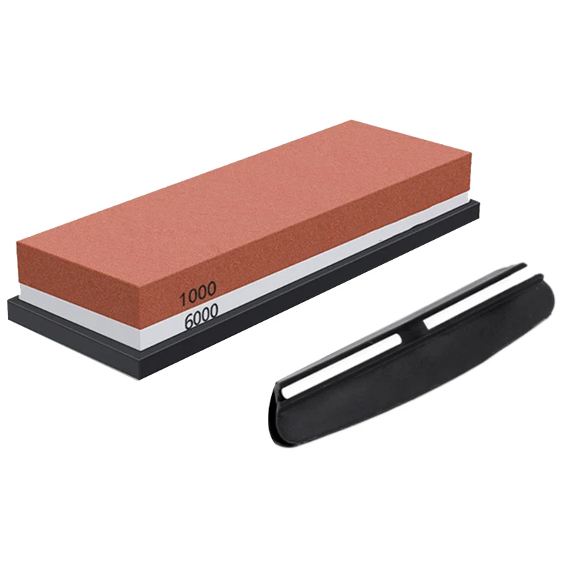 

Hot Sharpening Stone,Whetstone Grit 1000/6000,2 In 1 Pair-Sided Knife Sharpener With Non-Slip Silicone Base & Angle Guide