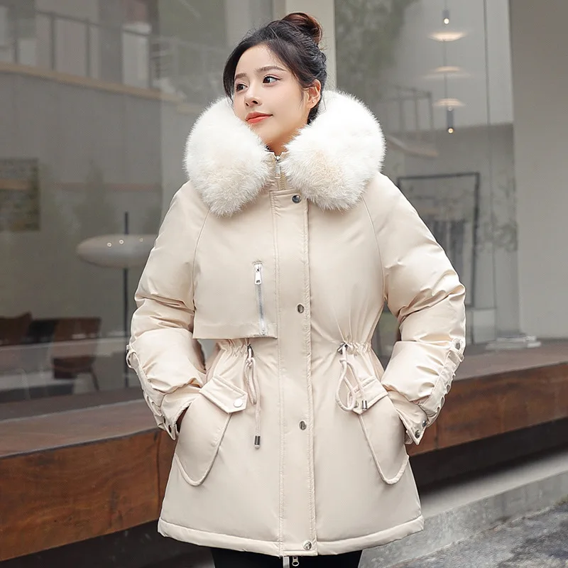 2022 Winter New Women Hooded Down Jacket Plus Velvet Warm Cotton Clothing Fashion Mid-length Loose Coat Elegant Lady Clothing
2022 Winter New Women Hooded Down Jacket Plus Velvet Warm Cotton Clothing Fashion Mid-length Loose Coat Elegant Lady Clothing