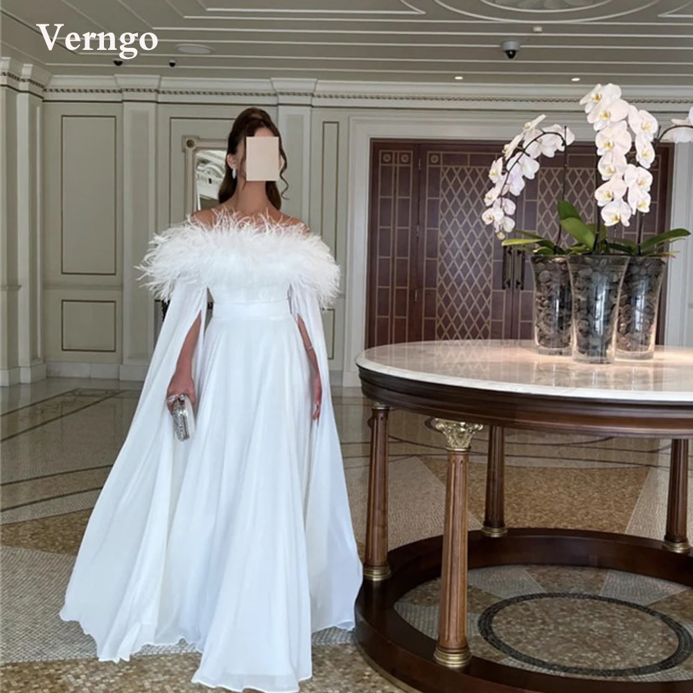 Белое шифоновое вечернее платье Verngo с перьями, длинное платье с вырезом лодочкой и рукавами-накидками, женское платье для выпускного вечера в саудовском и арабском стиле, платье для официального мероприятия
Белое шифоновое вечернее платье Verngo с перьями, длинное платье с вырезом лодочкой и рукавами-накидками, женское платье для выпускного вечера в саудовском и арабском стиле, платье для официального мероприятия