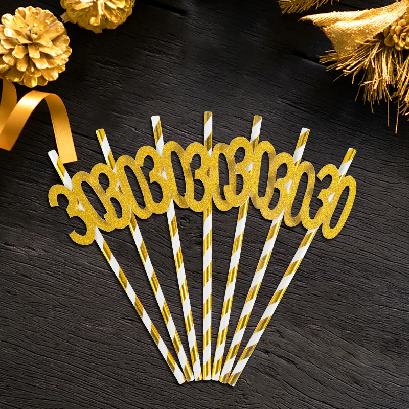 Gold Stripe Paper Straws with Glitter Number 30th 40th 50th 60th Happy Birthday Drink Straws Cups Party Decoration DIY Supplies
Gold Stripe Paper Straws with Glitter Number 30th 40th 50th 60th Happy Birthday Drink Straws Cups Party Decoration DIY Supplies