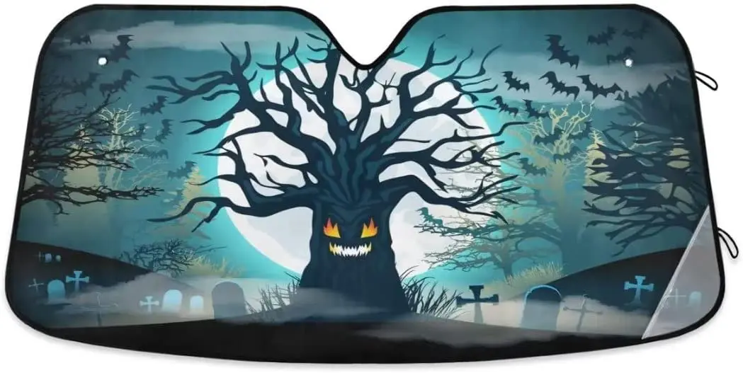 Horror Movie Theme Windshield Sunshade for Car Truck & SUV - Folding Car Sun Shade for Front Window - Blocks UV and Keeps Vehicl
Horror Movie Theme Windshield Sunshade for Car Truck & SUV - Folding Car Sun Shade for Front Window - Blocks UV and Keeps Vehicl