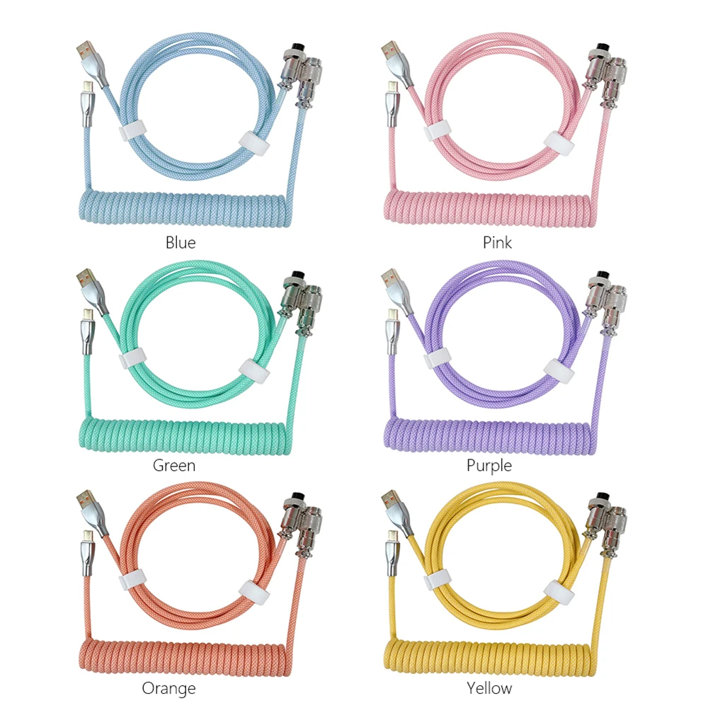 Mechanical Keyboard Type C USB Cable Coiled Wire Custom Usb Port Cable Aviator Coiling Adapter for Hardware Cable PC Accessories 
Mechanical Keyboard Type C USB Cable Coiled Wire Custom Usb Port Cable Aviator Coiling Adapter for Hardware Cable PC Accessories