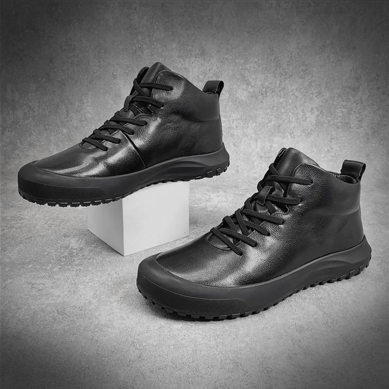 Мужские повседневные ботинки на толстой подошве, коричневые теплые ботинки из натуральной воловьей кожи, с верхним слоем, зима 2023
Мужские повседневные ботинки на толстой подошве, коричневые теплые ботинки из натуральной воловьей кожи, с верхним слоем, зима 2023