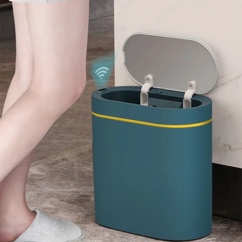 

Trash Can Smart Sensor Electronic Automatic 7L/8L Garbage Bin Household Bathroom Toilet Waterproof Narrow Seam Kitchen Trash Bin