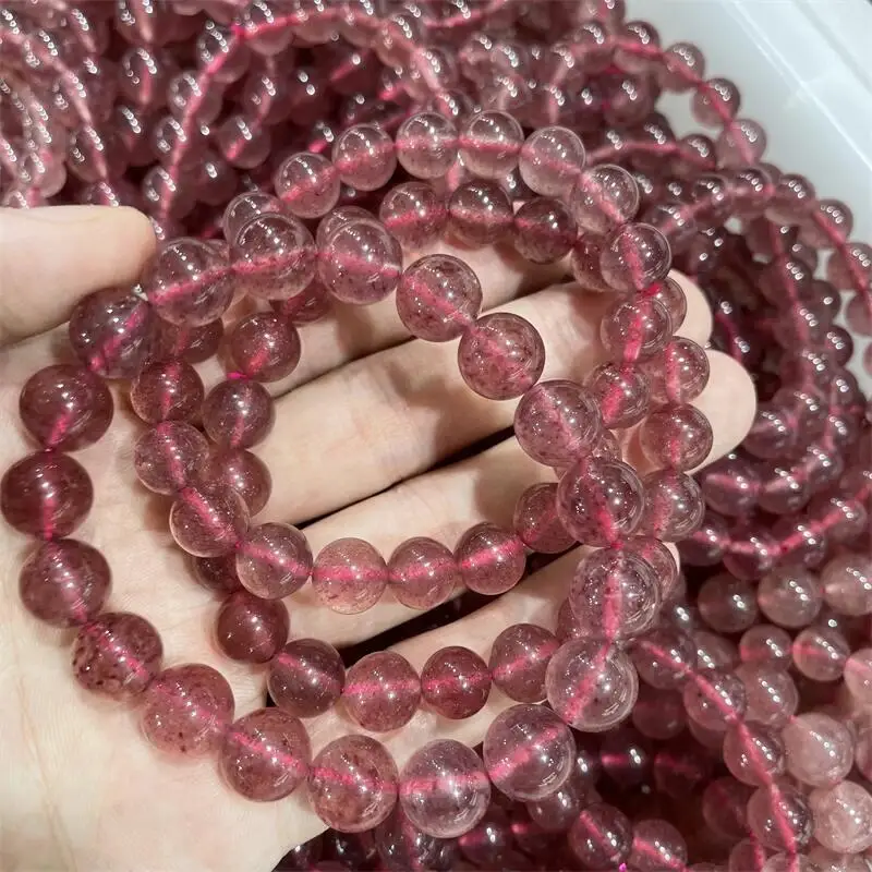 Natural Stone Strarwberry Quartz Bracelet Round Loose Spacer Beads For Jewelry Making DIY Bracelet Necklace 1pcs 
Natural Stone Strarwberry Quartz Bracelet Round Loose Spacer Beads For Jewelry Making DIY Bracelet Necklace 1pcs