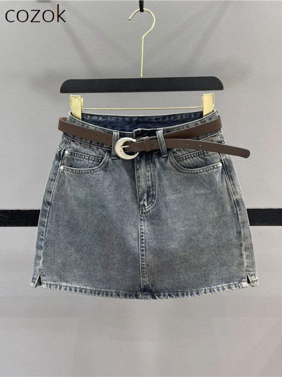American Retro Denim Skirt Women's Summer Fashion High Waist Slim A- Line Anti-Exposure Short Hip Skirt Ladies Mini Skirts
American Retro Denim Skirt Women's Summer Fashion High Waist Slim A- Line Anti-Exposure Short Hip Skirt Ladies Mini Skirts