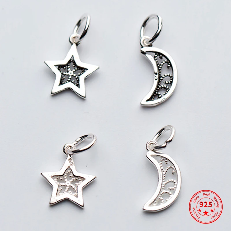 925 Sterling Silver Pendant Diy Bracelet Bangle Necklace Fashion Sky Star Moon Hollow Charms For Jewelry Making
925 Sterling Silver Pendant Diy Bracelet Bangle Necklace Fashion Sky Star Moon Hollow Charms For Jewelry Making