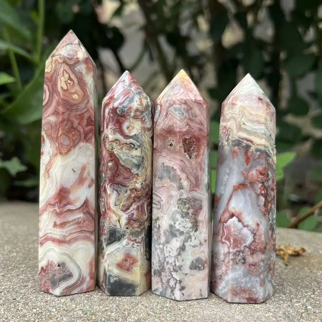 50-110mm Natural Crystals crazy agate Wands Healing Chakra Stones 6 Faceted Prism Agate Single Point Tower Home Decor
50-110mm Natural Crystals crazy agate Wands Healing Chakra Stones 6 Faceted Prism Agate Single Point Tower Home Decor