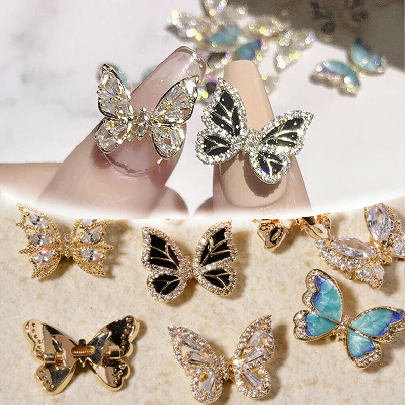 3D Crystal Butterfly Nail Jewelry Gold Silver Nail Rhinestones Nail Art Shining Charms INS Fashion Beauty Elegant Manicure
3D Crystal Butterfly Nail Jewelry Gold Silver Nail Rhinestones Nail Art Shining Charms INS Fashion Beauty Elegant Manicure