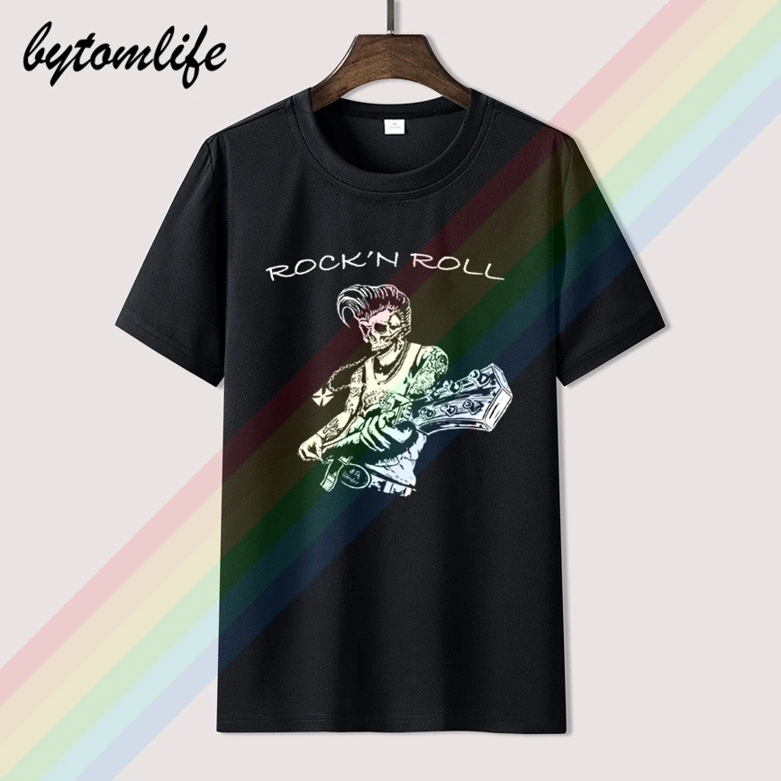 2019 New Mens T Shirts Tshirt Rock N Roll Skull Rockabilly Print Round Neck Man
2019 New Mens T Shirts Tshirt Rock N Roll Skull Rockabilly Print Round Neck Man