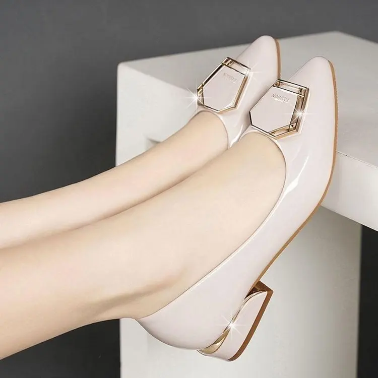 Women Fashion Black Pu Leather Slip on Pointed Toe Slip on Square Heel Pumps Lady Casual Beige High Heel Shoes for Party
Women Fashion Black Pu Leather Slip on Pointed Toe Slip on Square Heel Pumps Lady Casual Beige High Heel Shoes for Party