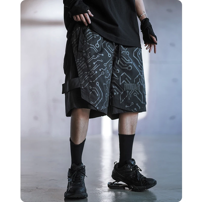 Summer Unisex functional style Cyberpunk Reflective Shorts pants Gothic streetwear Men's clothing Harajuku hiphop oversize
Summer Unisex functional style Cyberpunk Reflective Shorts pants Gothic streetwear Men's clothing Harajuku hiphop oversize