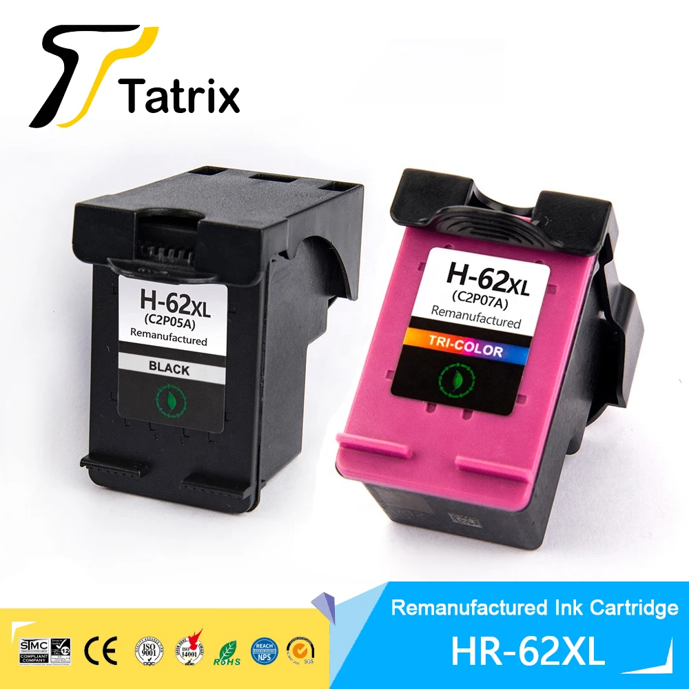 Tatrix 62XL 62 XL For HP62XL Premium Color Remanufactured Ink Cartridge For HP62 For HP ENVY 5640 Officejet 5740/5742 Printer
Tatrix 62XL 62 XL For HP62XL Premium Color Remanufactured Ink Cartridge For HP62 For HP ENVY 5640 Officejet 5740/5742 Printer