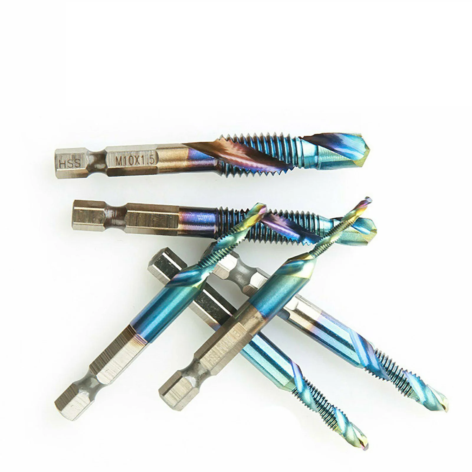6pcs Hex Shank Titanium Plated Thread Metric Tap Metric Tap Drill Bit M3 M4 M5 M6 M8 M10 Screw Machine Compound Thread Hand Tool
6pcs Hex Shank Titanium Plated Thread Metric Tap Metric Tap Drill Bit M3 M4 M5 M6 M8 M10 Screw Machine Compound Thread Hand Tool