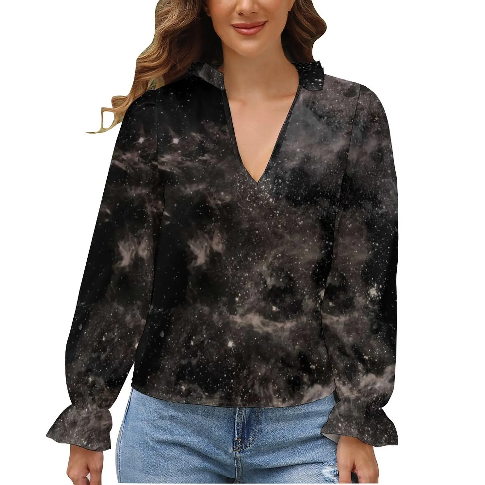 Pastel Tie-Dye Chiffon Blouse Long-Sleeve Black And White Print Elegant Blouses Women V Neck Simple Shirt Summer Graphic Tops
Pastel Tie-Dye Chiffon Blouse Long-Sleeve Black And White Print Elegant Blouses Women V Neck Simple Shirt Summer Graphic Tops