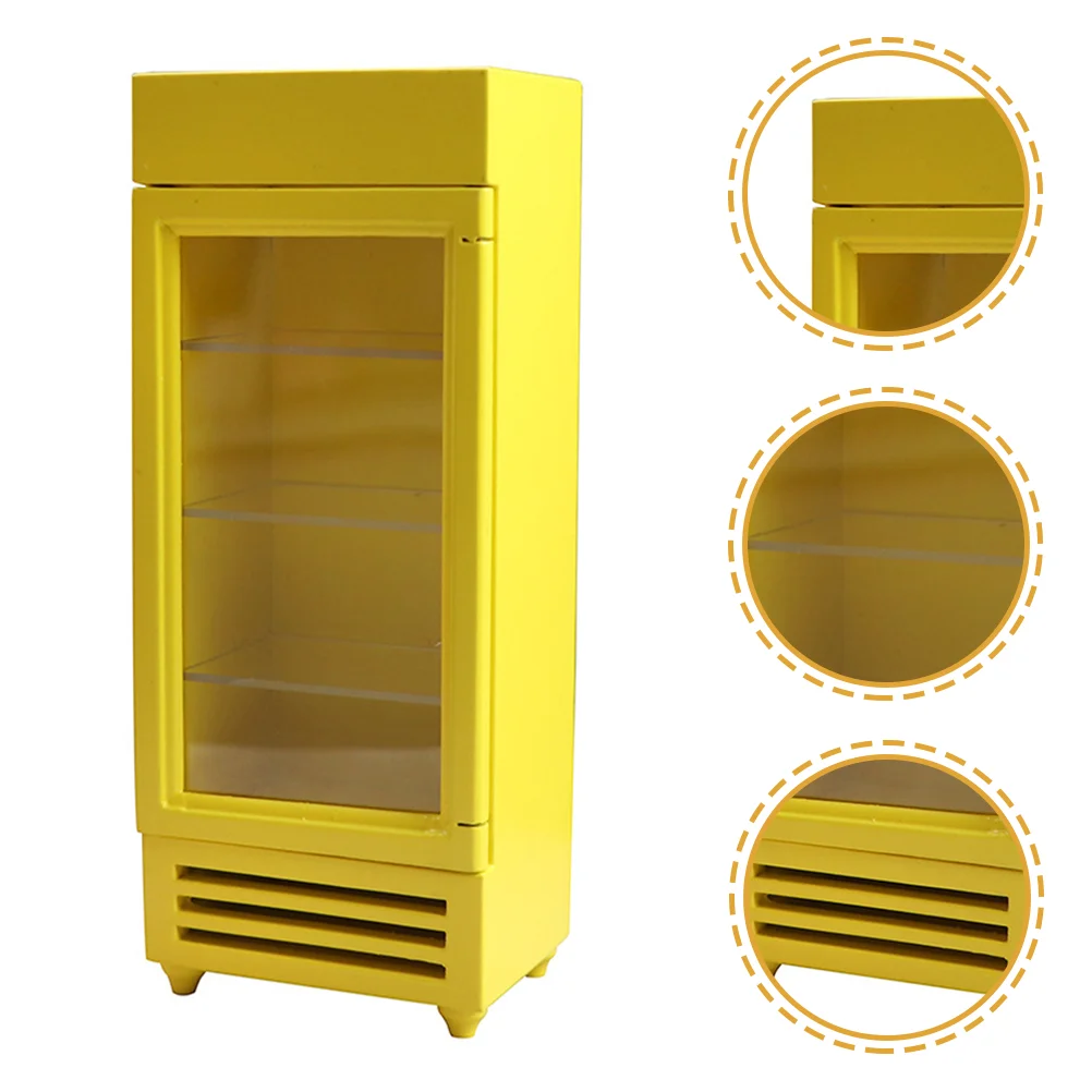 

Мини-холодильник с имитацией, миниатюрная модель холодильника, игрушечная деревянная мебель для дома, микро-сцена