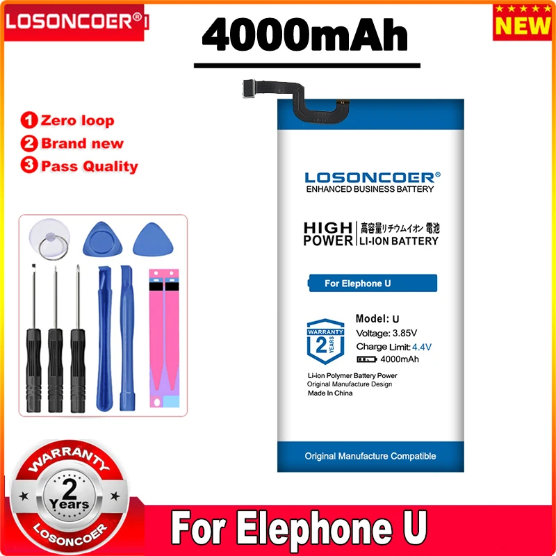 Аккумулятор LOSONCOER 4000 мАч для Elephone U Battery | Мобильные телефоны и аксессуары