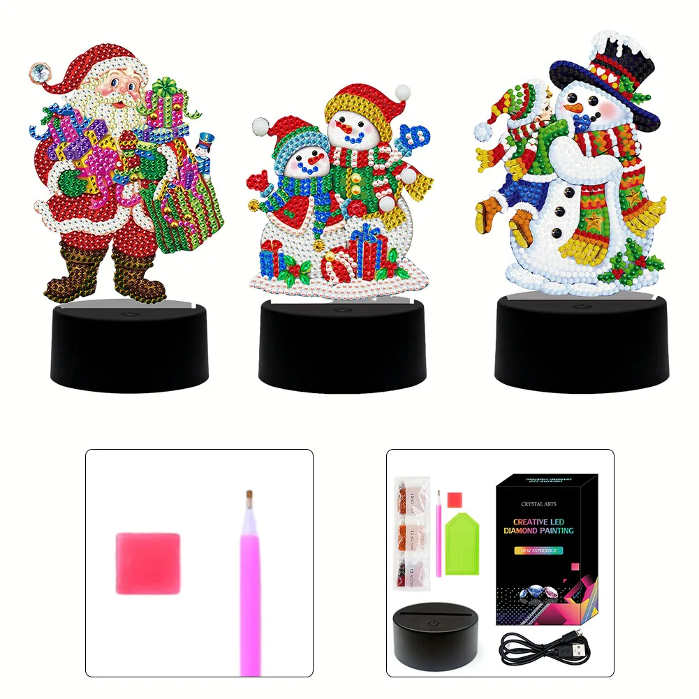 DIY Diamond Drawing Christmas Santa Claus Snowman LED Light Desktop Decoration Christmas Diamond DIY Gifts Xmas New Year Decor
DIY Diamond Drawing Christmas Santa Claus Snowman LED Light Desktop Decoration Christmas Diamond DIY Gifts Xmas New Year Decor