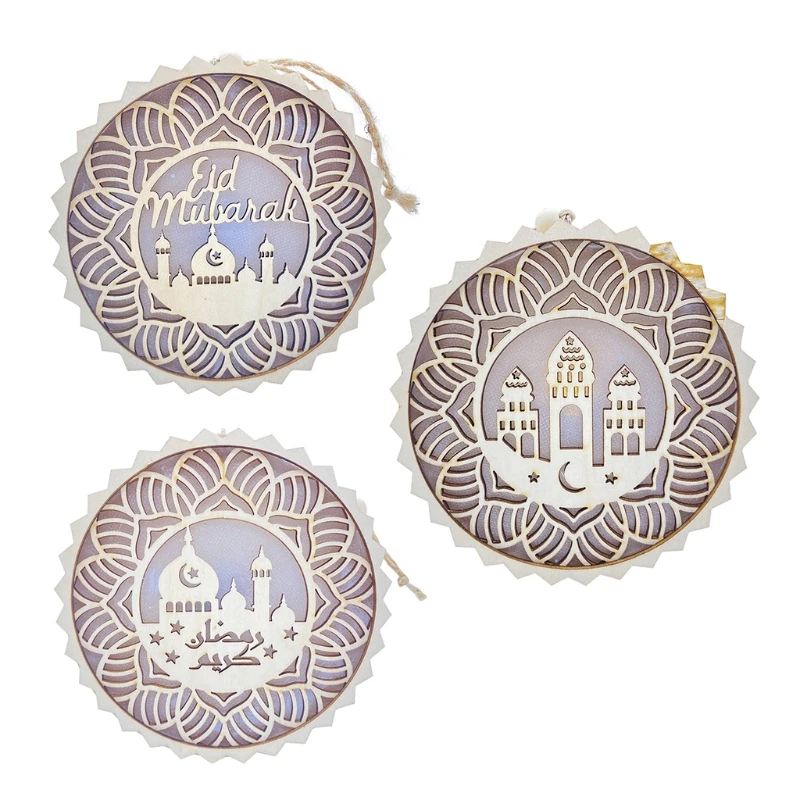 Eid Mubarak Wooden Pendant with LED Light Ramadan Decorations for Home Islamic
Eid Mubarak Wooden Pendant with LED Light Ramadan Decorations for Home Islamic