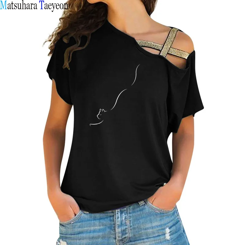 Women Print Tees Tshirt Female Clothes Irregular Short Sleeve Tops Cat Cute Print Fashion Casual Summer Graphic T-Shirt
Women Print Tees Tshirt Female Clothes Irregular Short Sleeve Tops Cat Cute Print Fashion Casual Summer Graphic T-Shirt