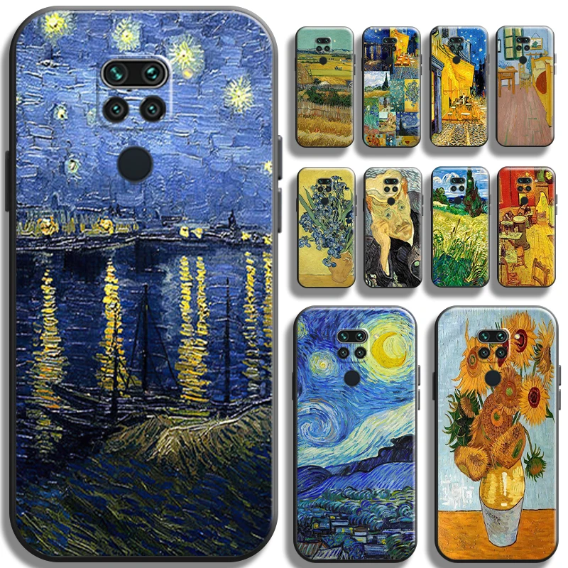

Retro Van Gogh Oil Painting For Xiaomi Redmi Note 9 9 Pro 9T 5G Phone Case Shell Black Cases Back Funda Soft Shockproof Carcasa
