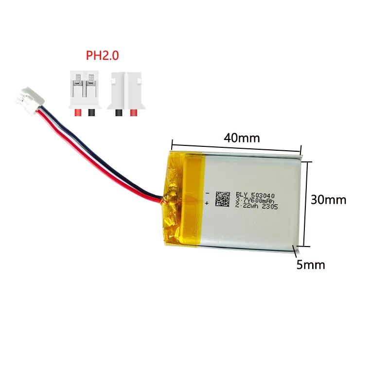 

Customized 503040 Lipo Battery 3.7v 500mah 053040 Li-Polymer Batteries For Shaver Mp3 Mp4 Gps Dvd Massager Bluetooth Speaker