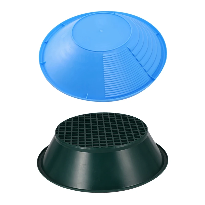 2 Pcs Gold Pan Sifting Classifier Mesh Screen Mining Sifter Metal Detecting Tool Panning Classifier Green & Sky Blue
2 Pcs Gold Pan Sifting Classifier Mesh Screen Mining Sifter Metal Detecting Tool Panning Classifier Green & Sky Blue