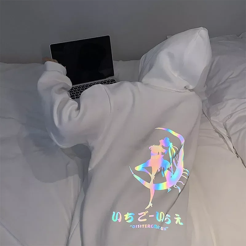 Long Sleeves Pullover Hoodies Women Sailor Moon Sweartshirt Reflective Logo Fashion Cartoon Loose Female Clothing Casual 2021
Long Sleeves Pullover Hoodies Women Sailor Moon Sweartshirt Reflective Logo Fashion Cartoon Loose Female Clothing Casual 2021