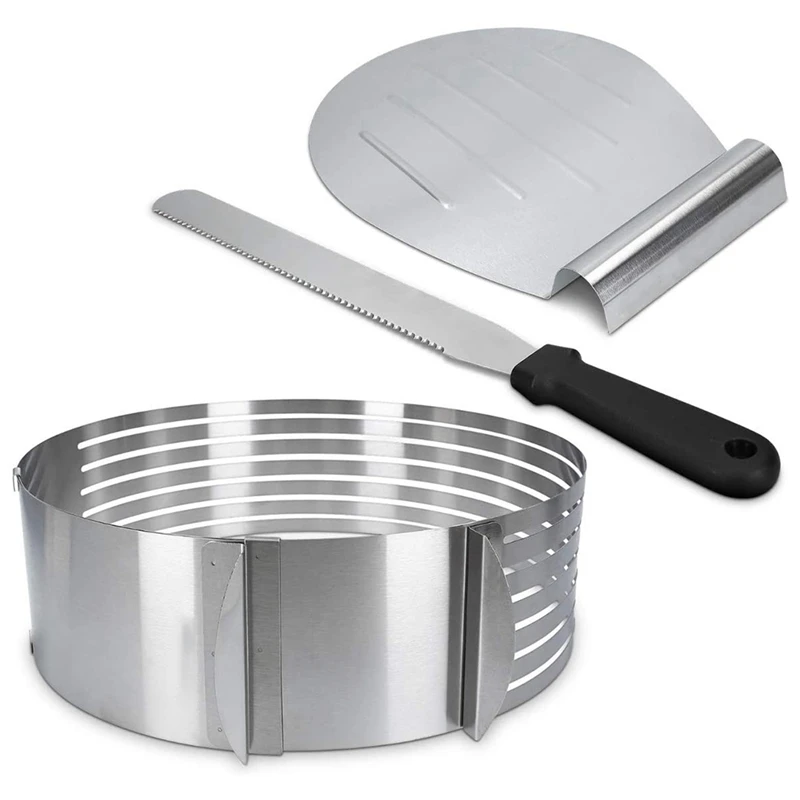 Cake Accessory Set - 3 Pieces - Cake Base Cutting Aid + Pastry Knife + Cake Slice - Even Cake Base For Layered Cakes
Cake Accessory Set - 3 Pieces - Cake Base Cutting Aid + Pastry Knife + Cake Slice - Even Cake Base For Layered Cakes