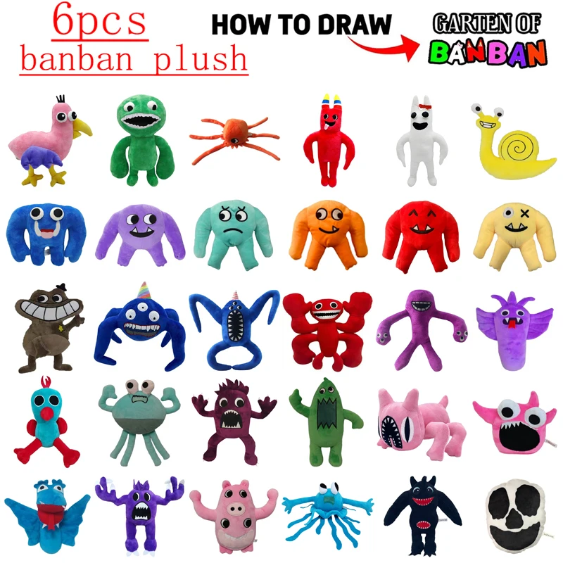6pcs Garten of Banban Plush Toy Cartoon Game Figure Doll Soft Stuffed Plush Animal Toys Banban Monster for Kids Birthday Gift
6pcs Garten of Banban Plush Toy Cartoon Game Figure Doll Soft Stuffed Plush Animal Toys Banban Monster for Kids Birthday Gift