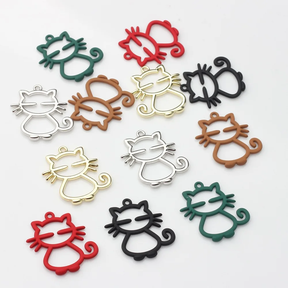 Korean Version Of Simple Alloy Hollowed-Out Paint Plating Kitten Hand-Made Jewelry Pendant DIY Earrings Necklace Accessories
Korean Version Of Simple Alloy Hollowed-Out Paint Plating Kitten Hand-Made Jewelry Pendant DIY Earrings Necklace Accessories