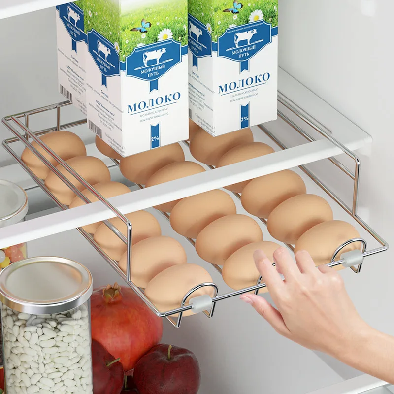 Stainless Steel 304 Refrigerator Egg Holder 18 Automatic Rolling Pull out Drawer Hanging Rack Kitchen Storage Organizer Shelf
Stainless Steel 304 Refrigerator Egg Holder 18 Automatic Rolling Pull out Drawer Hanging Rack Kitchen Storage Organizer Shelf