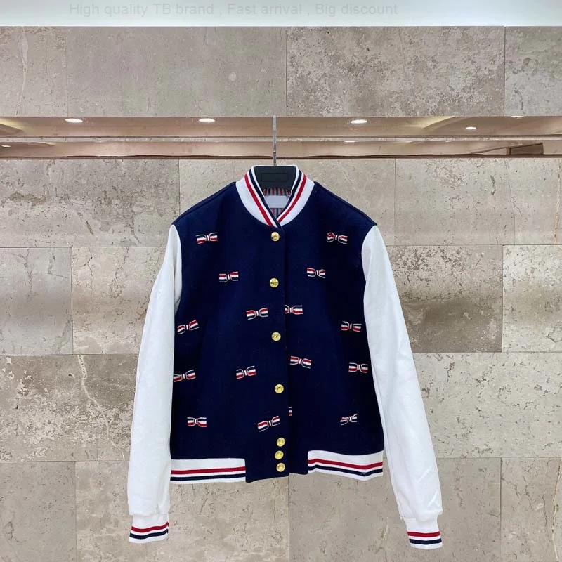 Jacket New TB THOM Women Men Varsity Baseball Jacket With Knot Printed Design Casual Windbreaker Lightweight Jacket Sweatshirt
Jacket New TB THOM Women Men Varsity Baseball Jacket With Knot Printed Design Casual Windbreaker Lightweight Jacket Sweatshirt