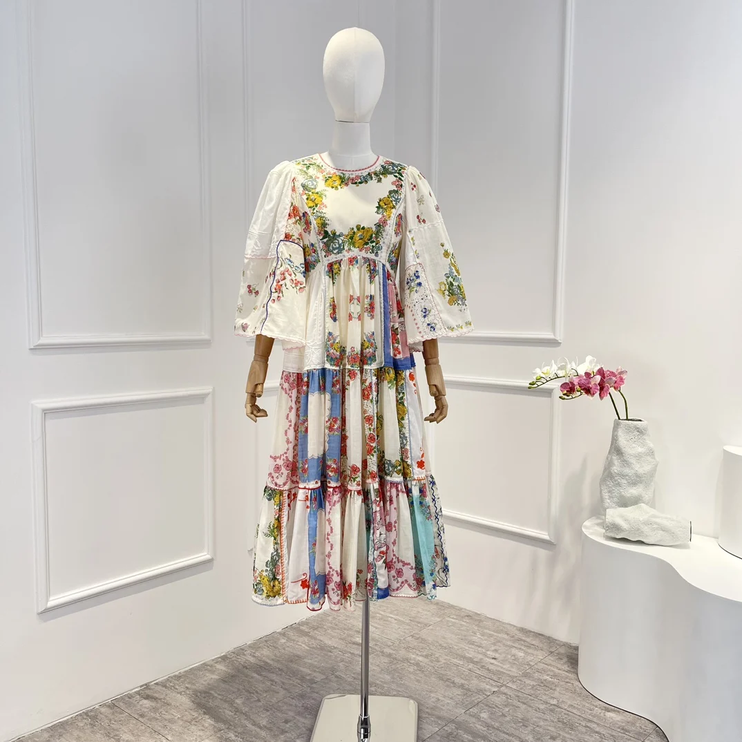 2023 Spring Summer Top Quality Cotton Sweet Prairie Chic Floral Printing Backless Embroidery Woman Midi Dress
2023 Spring Summer Top Quality Cotton Sweet Prairie Chic Floral Printing Backless Embroidery Woman Midi Dress