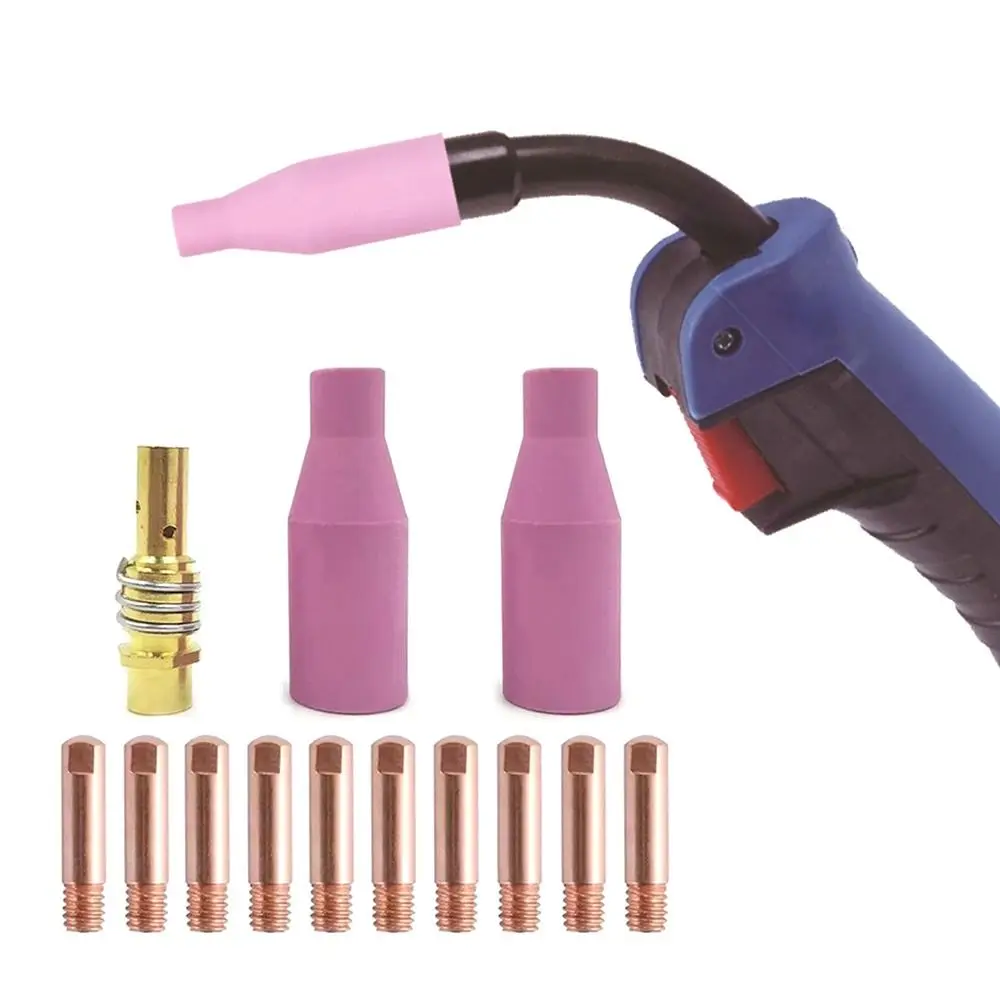 13Pcs Durable Contact Tip Protector 15AK Argon Arc Nozzle Holder Welding Torch 0.6/0.8/1.0/1.2mm Gas Ceramic Nozzle
13Pcs Durable Contact Tip Protector 15AK Argon Arc Nozzle Holder Welding Torch 0.6/0.8/1.0/1.2mm Gas Ceramic Nozzle