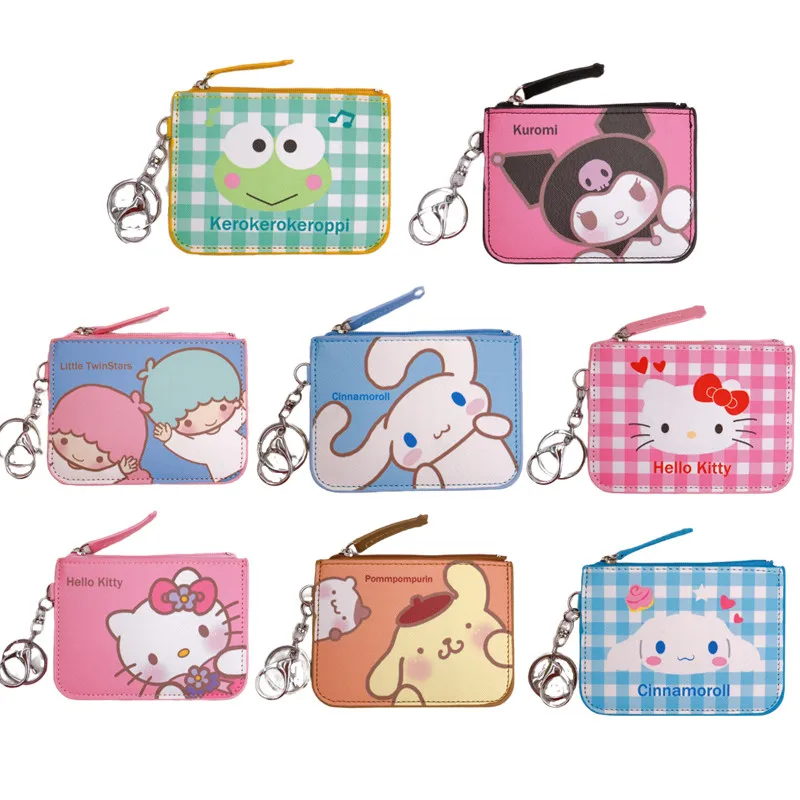 Kawaii Kuromi Melody Cinnamoroll кожаный держатель для карт Hellokitty для девочек, кошелек для монет, аниме Sanrioed, подвеска для рюкзака
Kawaii Kuromi Melody Cinnamoroll кожаный держатель для карт Hellokitty для девочек, кошелек для монет, аниме Sanrioed, подвеска для рюкзака