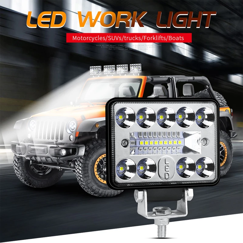 

12V 18LED Car LED Bar Work Fog Lights Offroad Lightings Modified Engineering Spotlights FOR ATV UTV Truck Lamp Auto Accessories