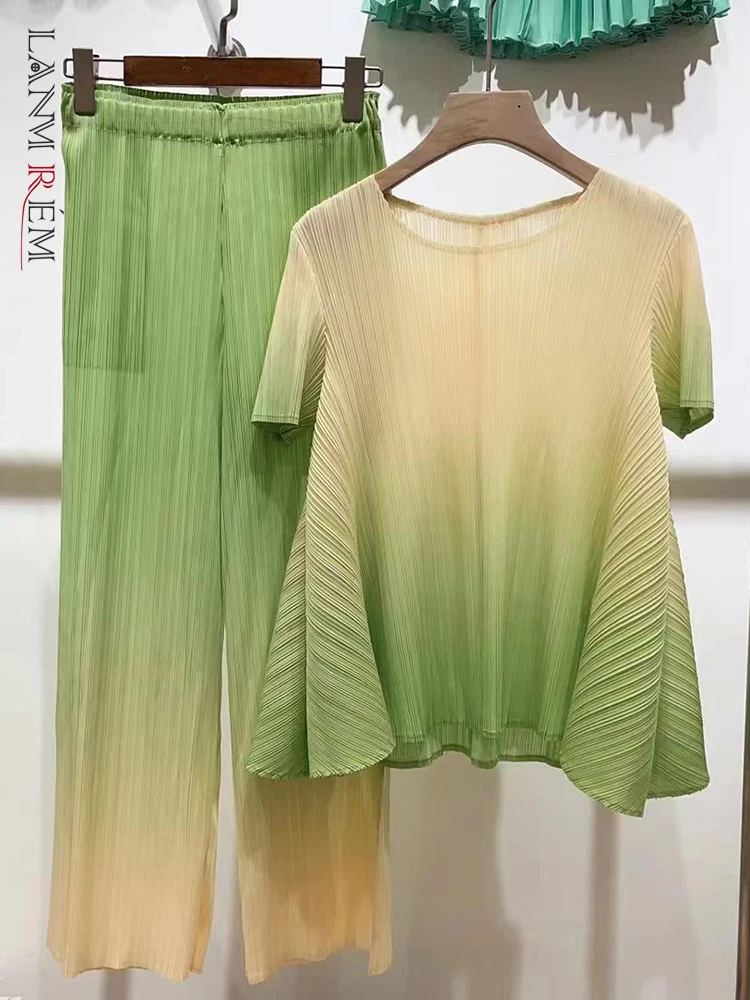 LANMREM Pleated Gradient Set For Women Short Sleeves Loose Shirts With Wide Leg Pants Female Elegant Clothing 2023 Summer 2R4017
LANMREM Pleated Gradient Set For Women Short Sleeves Loose Shirts With Wide Leg Pants Female Elegant Clothing 2023 Summer 2R4017