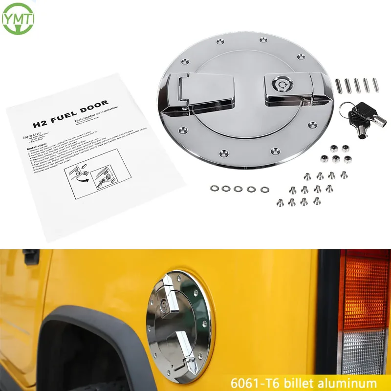 YMT Barrel Lock Billet Aluminum Exterior Accessories Chrome Locking Fuel Filler Door Gas Cap Tank Cover for Hummer H2 2003-2009
YMT Barrel Lock Billet Aluminum Exterior Accessories Chrome Locking Fuel Filler Door Gas Cap Tank Cover for Hummer H2 2003-2009