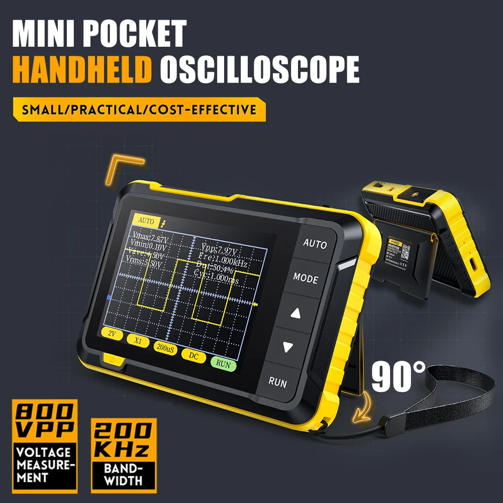 FNIRSI DSO152 Mini Handheld Digital Oscilloscope 2.5MSa/s 200KHz Analog Bandwidth 800VPP Support Firmware Upgrade PWM Output
FNIRSI DSO152 Mini Handheld Digital Oscilloscope 2.5MSa/s 200KHz Analog Bandwidth 800VPP Support Firmware Upgrade PWM Output