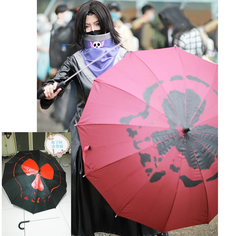 Аниме Hunter x Hunter Feitan Зонт Косплей Реплика реквизит Хэллоуин ролевые игры костюм черные и красные Зонты