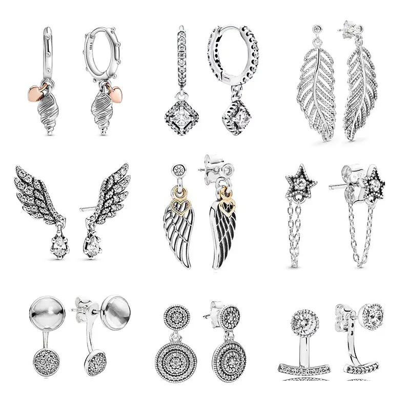 LR S925 Sterling Silver Women's Earrings Angel Wings Conch Diamond-Studded Feather Clover For Girlfriend Family Gifts Fashion Pa
LR S925 Sterling Silver Women's Earrings Angel Wings Conch Diamond-Studded Feather Clover For Girlfriend Family Gifts Fashion Pa
