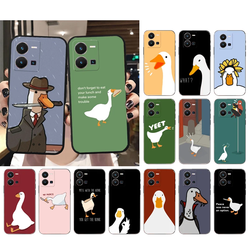 

Cartoon Cute Goose Duck Phone Case for VIVO Y53S Y33S Y22S Y11S Y31 Y21 Y70 Y20 Y21S Y72 Y35 Y51 Y01 V23E V21 V23 V21E Funda