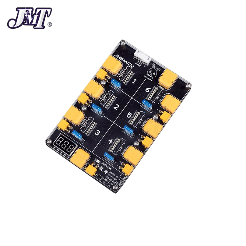 JMT JHEMCU Ruibet 2-6S 6 Port LIPO Battery Charger Parallel Board XT30 XT60 Voltage Display LIPO Discharger Module for FPV Drone
JMT JHEMCU Ruibet 2-6S 6 Port LIPO Battery Charger Parallel Board XT30 XT60 Voltage Display LIPO Discharger Module for FPV Drone