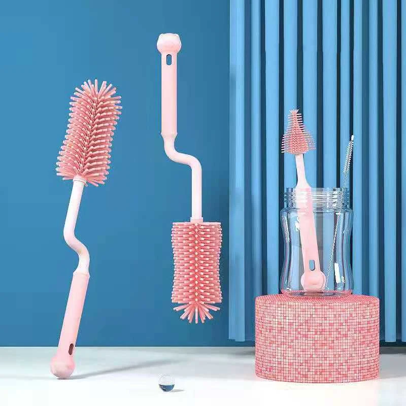 Silicone Bottle Cleaner Brush 360-degree Rotary Baby Pacifier Cup Nipple Cleaning Brushes Set Washing Bottle Brush Soft Handheld
Silicone Bottle Cleaner Brush 360-degree Rotary Baby Pacifier Cup Nipple Cleaning Brushes Set Washing Bottle Brush Soft Handheld