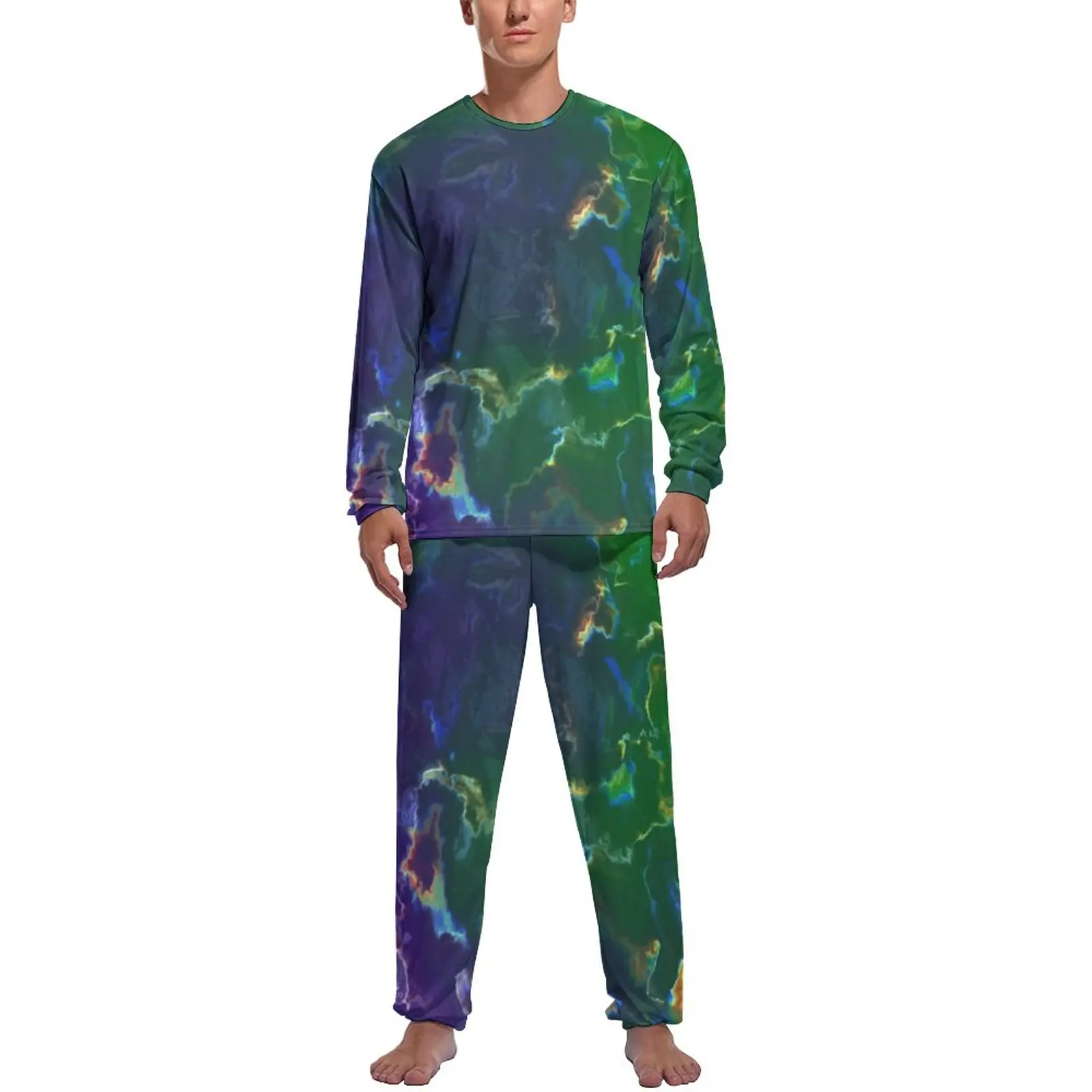 Colorful Splash Pajamas Autumn 2 Pieces Abstract Ink Print Warm Pajamas Set Men Long-Sleeve Room Custom Sleepwear
Colorful Splash Pajamas Autumn 2 Pieces Abstract Ink Print Warm Pajamas Set Men Long-Sleeve Room Custom Sleepwear