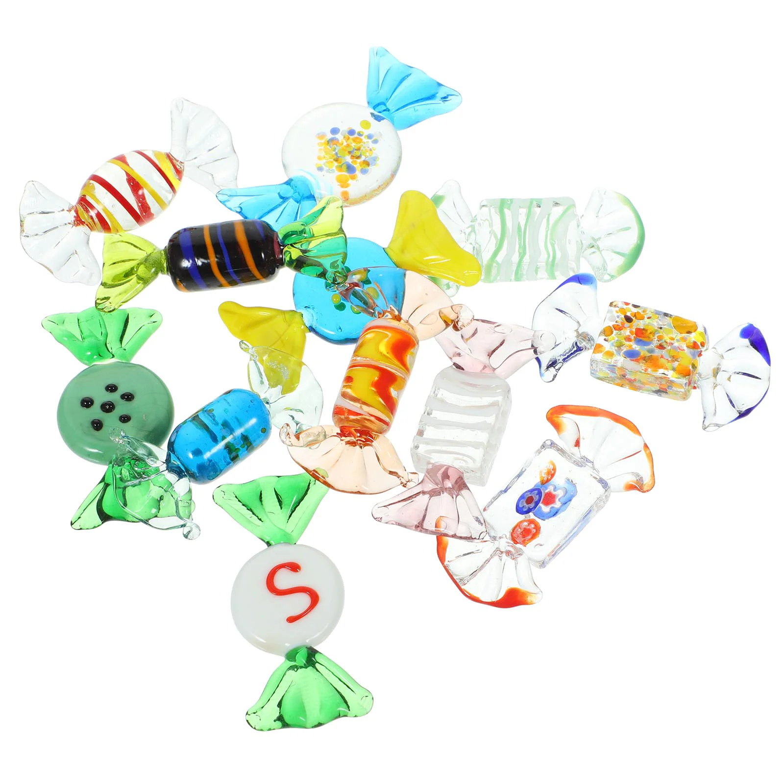 

12Pcs Vintage Sweets Candy Ornament Glass Candy Decor for Home Wedding Christmas Party Festival ( Random Style )