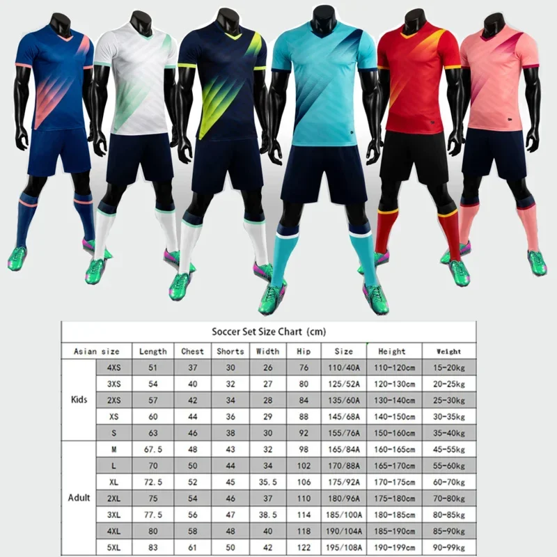 Men's and Women's sublimation football, children's soccer shirt, training short, sports uniforms
Men's and Women's sublimation football, children's soccer shirt, training short, sports uniforms
