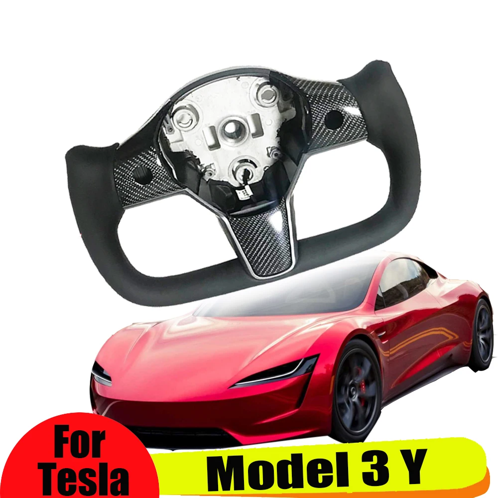 For Tesla Model 3 Model Y 350mm Yoke Steering Wheel with Heating Personalized Real Carbon Fiber Leather Steering Wheel 370mm
For Tesla Model 3 Model Y 350mm Yoke Steering Wheel with Heating Personalized Real Carbon Fiber Leather Steering Wheel 370mm