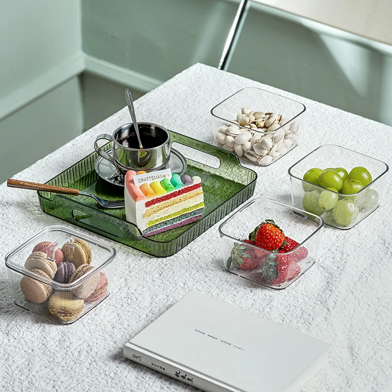Nordic Light Luxury Transparent Four-square-grid Fruit Plate Plastic Storage Box Home Snack Snack Sub-packing with Tray Cover
Nordic Light Luxury Transparent Four-square-grid Fruit Plate Plastic Storage Box Home Snack Snack Sub-packing with Tray Cover